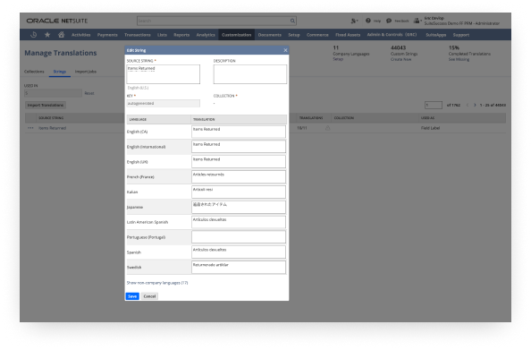 What is NetSuite SuiteCloud Platform Internationalisation?