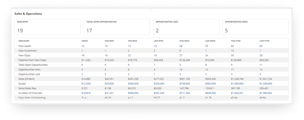 NetSuite sales and opportunies screen