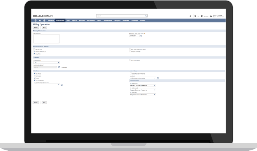 NetSuite Rating Engine Dashboard