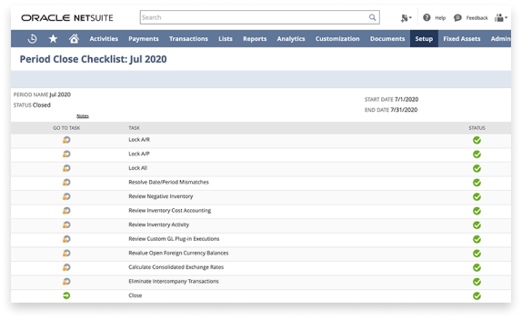 NetSuite Financial Close Management