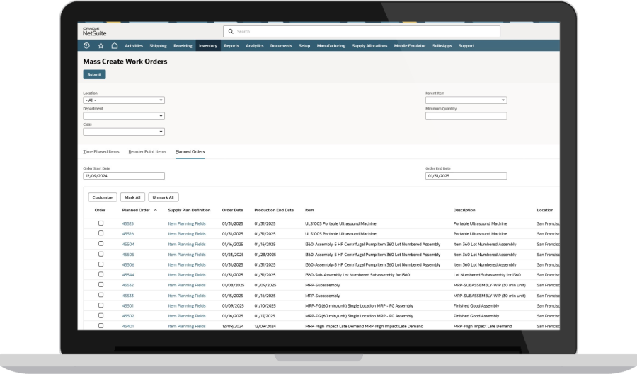 Production Planning & Scheduling