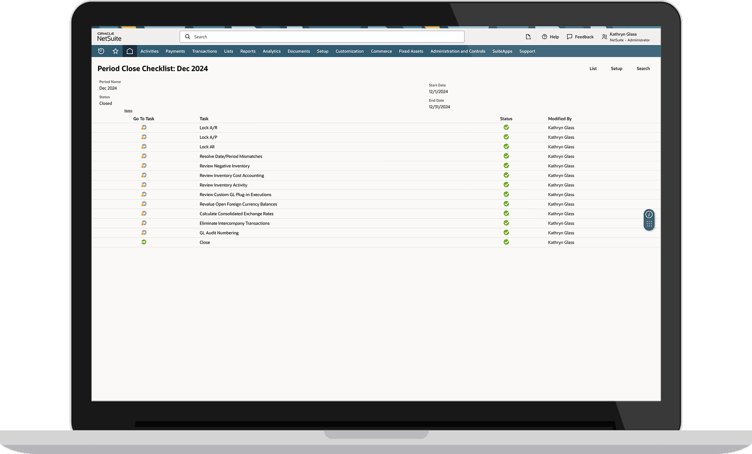 Automated financial close